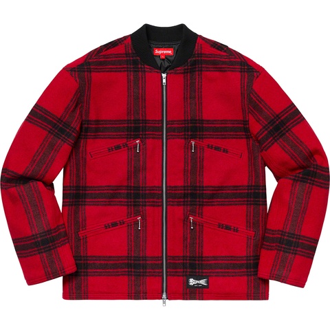 Supreme Zip Car Jacket - Red