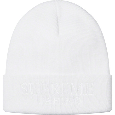 Supreme Tonal Logo Beanie - White