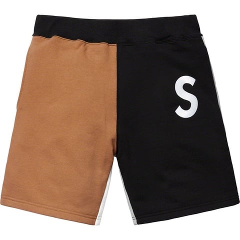 Supreme S Logo Colorblocked Sweatshort - Black