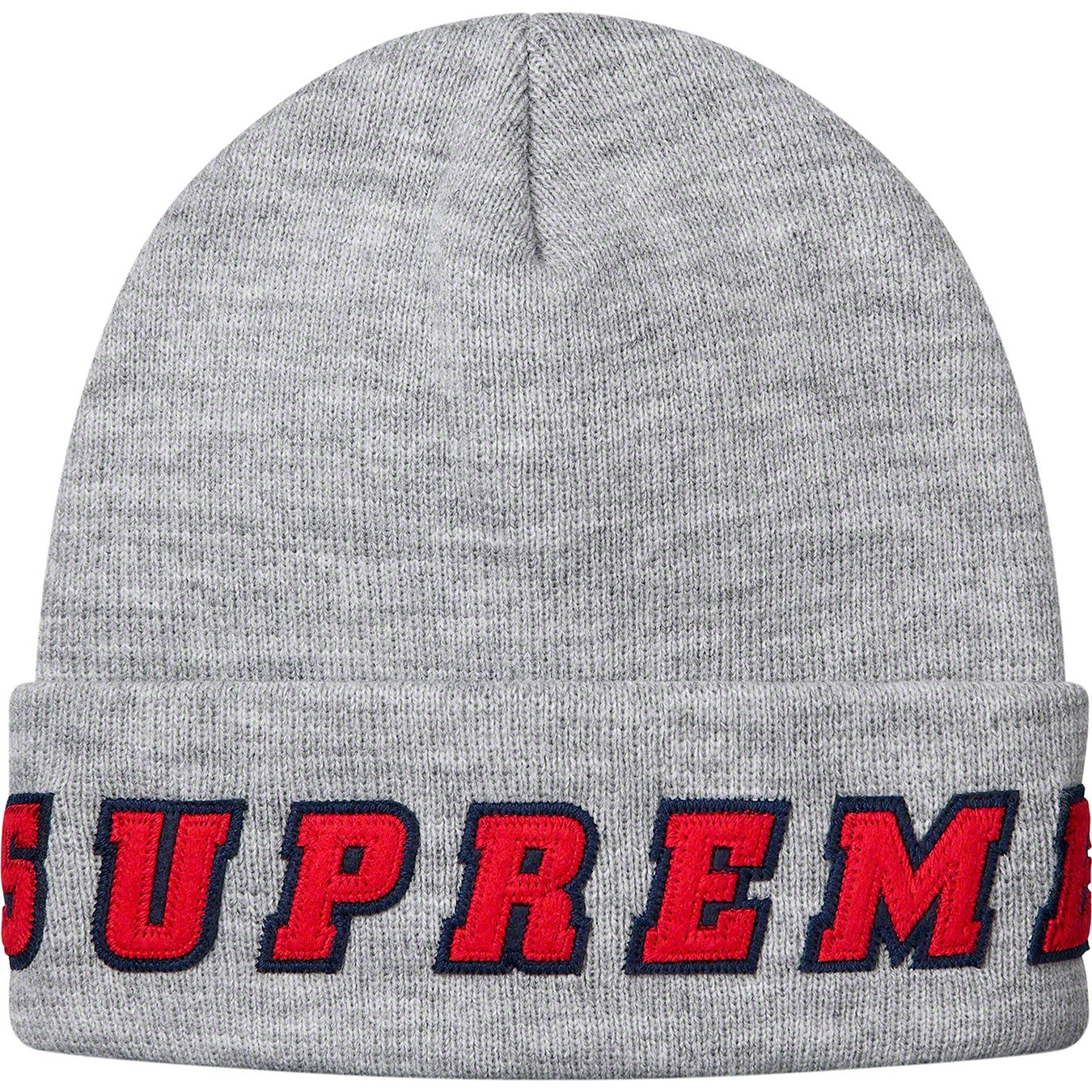 Supreme Felt Logo Beanie (SS19) - Heather Grey - $36