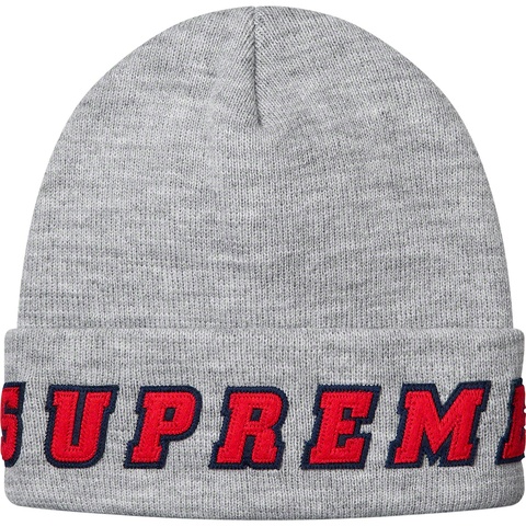 Supreme Felt Logo Beanie - Heather Grey