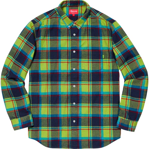 Supreme Plaid Flannel Shirt - Lime