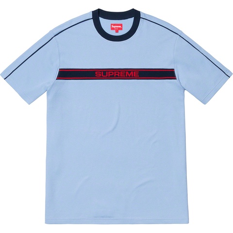 Supreme Chest Stripe Logo S/S Top - Light Blue