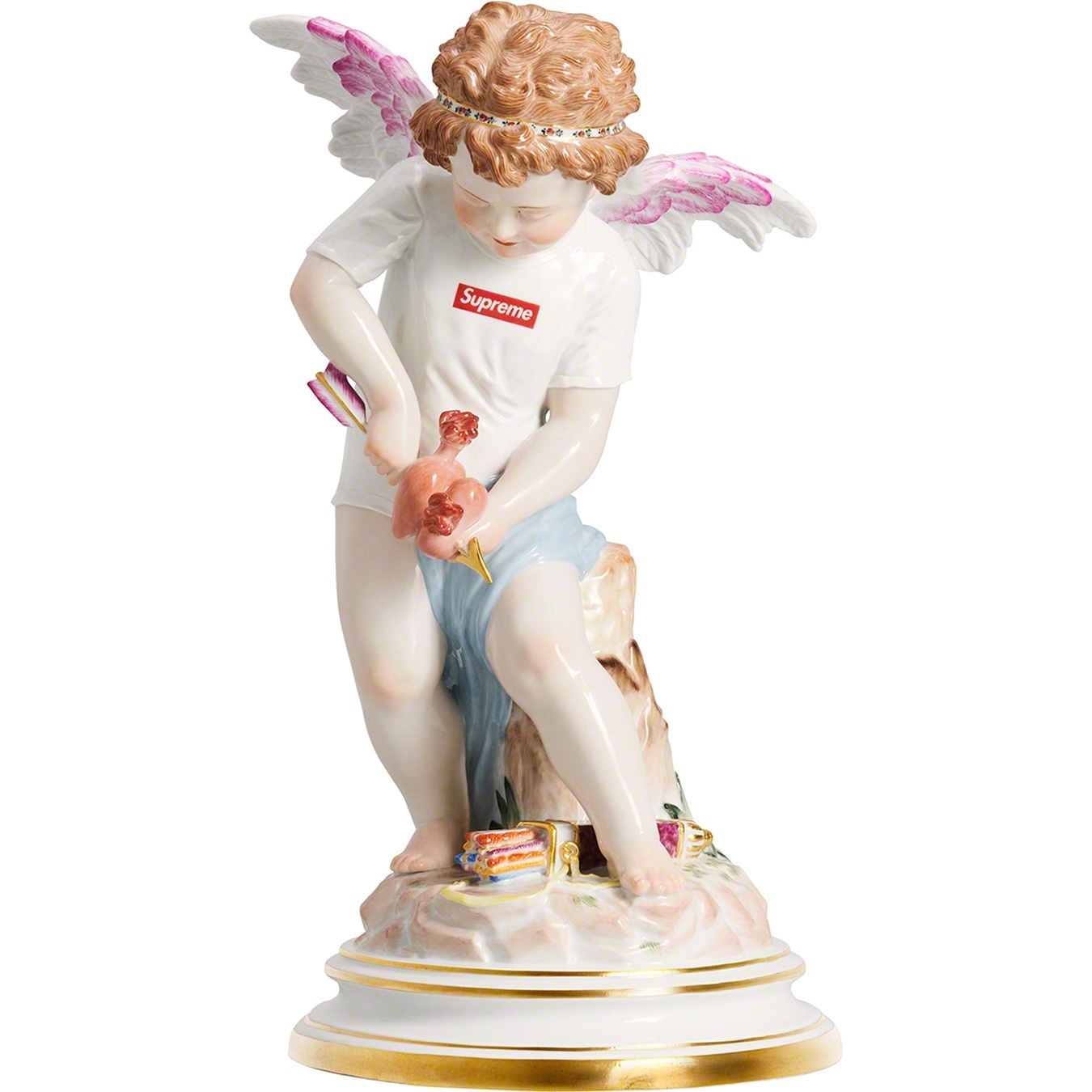 Supreme Supreme Meissen Hand-Painted Porcelain Cupid Figurine (SS19) - Multicolor - $3998