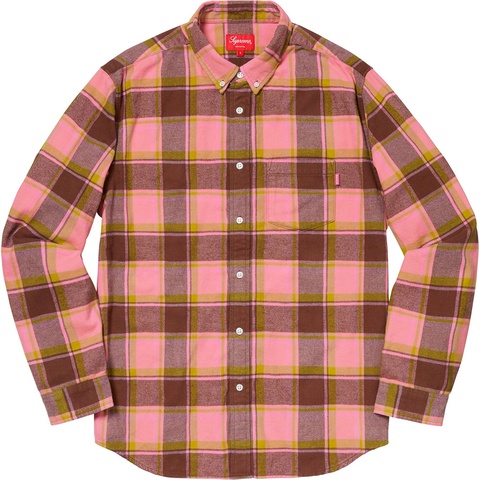 Supreme Plaid Flannel Shirt - Dusty Pink
