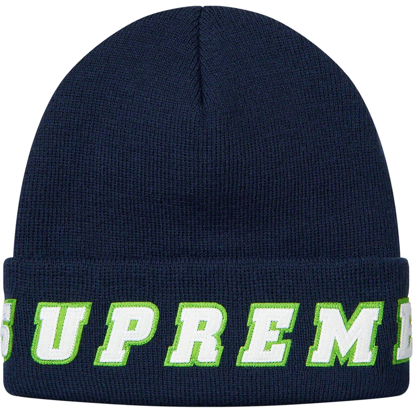 Supreme Felt Logo Beanie (SS19) - Navy - $36