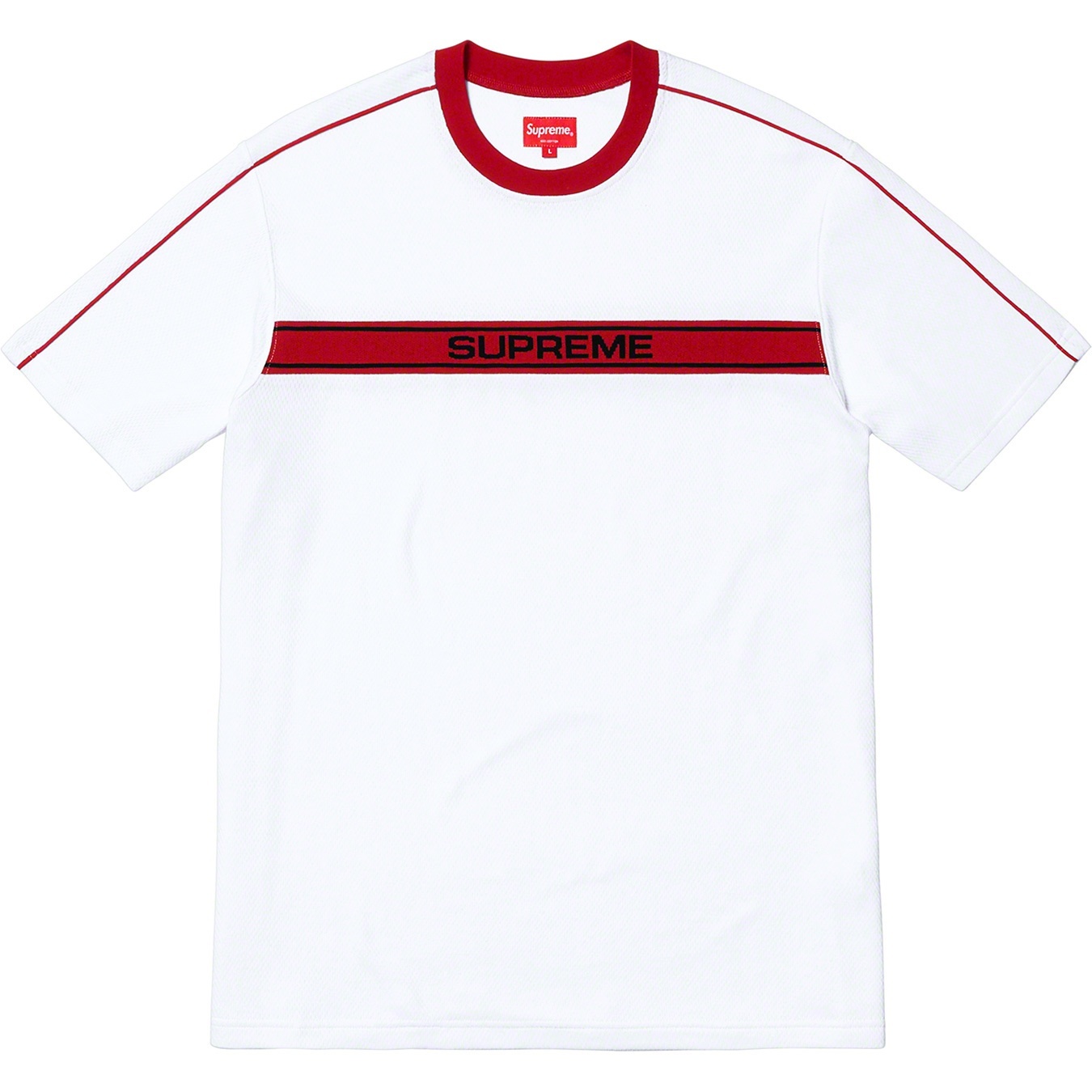 Supreme Chest Stripe Logo S S Top (SS19) - White - $88