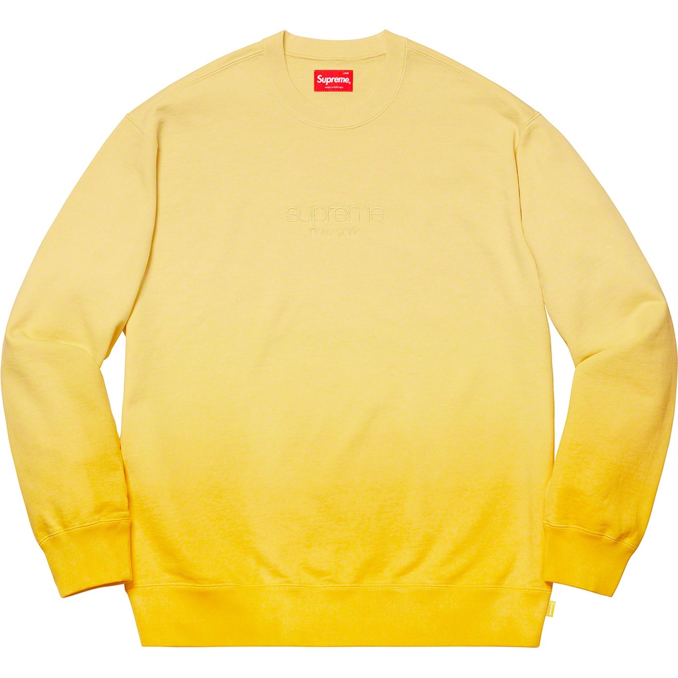 Supreme Dipped Crewneck (SS19) - Yellow - $138