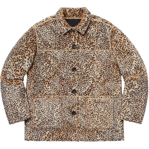 Supreme Reversible Faux Suede Leopard Coat - Black
