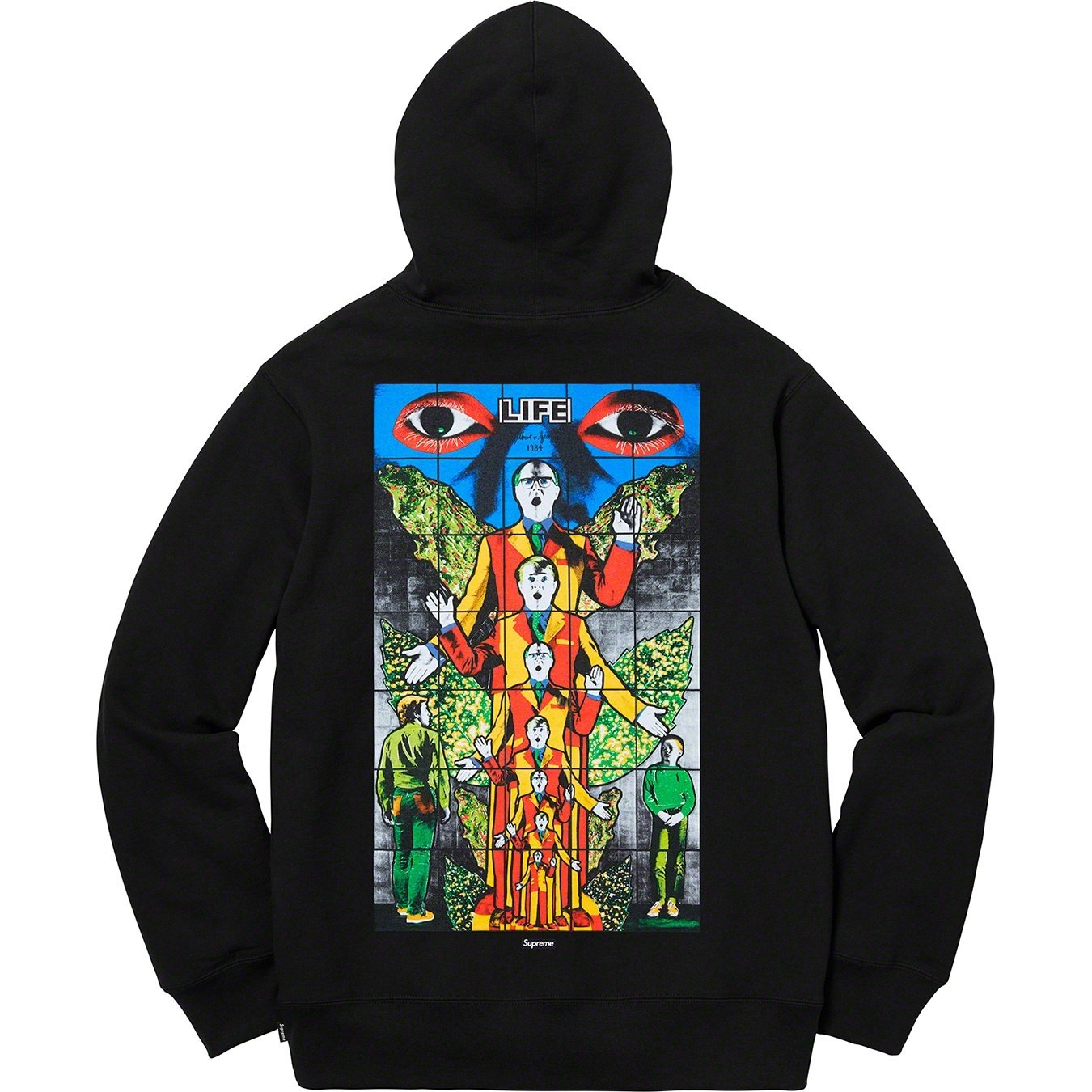 Supreme Gilbert & George Supreme LIFE Hooded Sweatshirt (SS19) - Black - $158