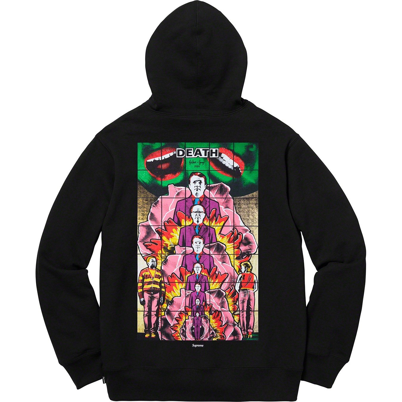 Supreme Gilbert & George Supreme DEATH Hooded Sweatshirt (SS19) - Black - $158