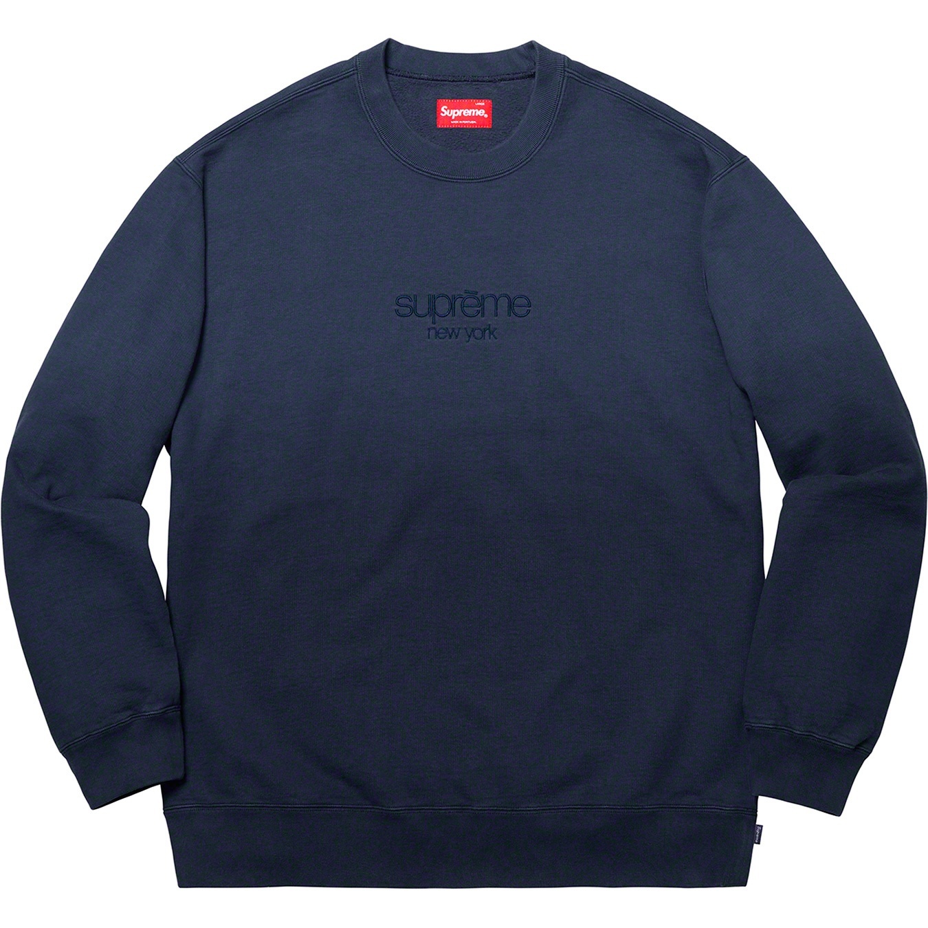 Supreme Dipped Crewneck (SS19) - Navy - $138