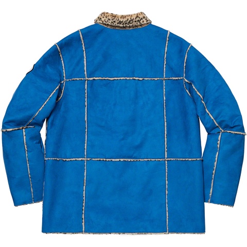 Supreme Reversible Faux Suede Leopard Coat - Royal
