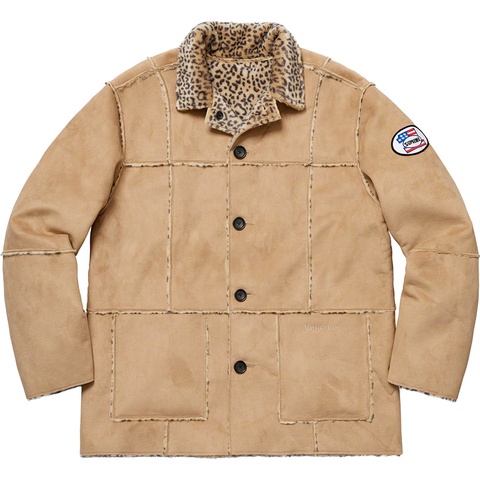Supreme Reversible Faux Suede Leopard Coat - Tan