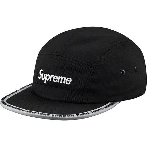 Supreme Worldwide Visor Tape Camp Cap - Black