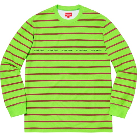 Supreme Printed Stripe Pique L/S Top - Lime