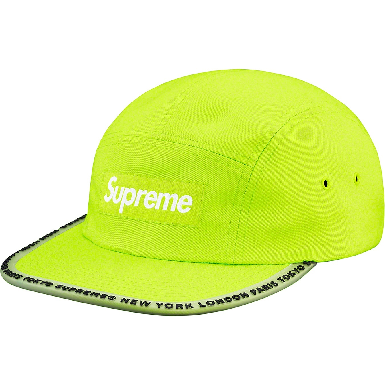 Supreme Worldwide Visor Tape Camp Cap (SS19) - Lime - $48