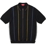 Supreme Pinstripe Half Zip Polo (SS19) - Black
