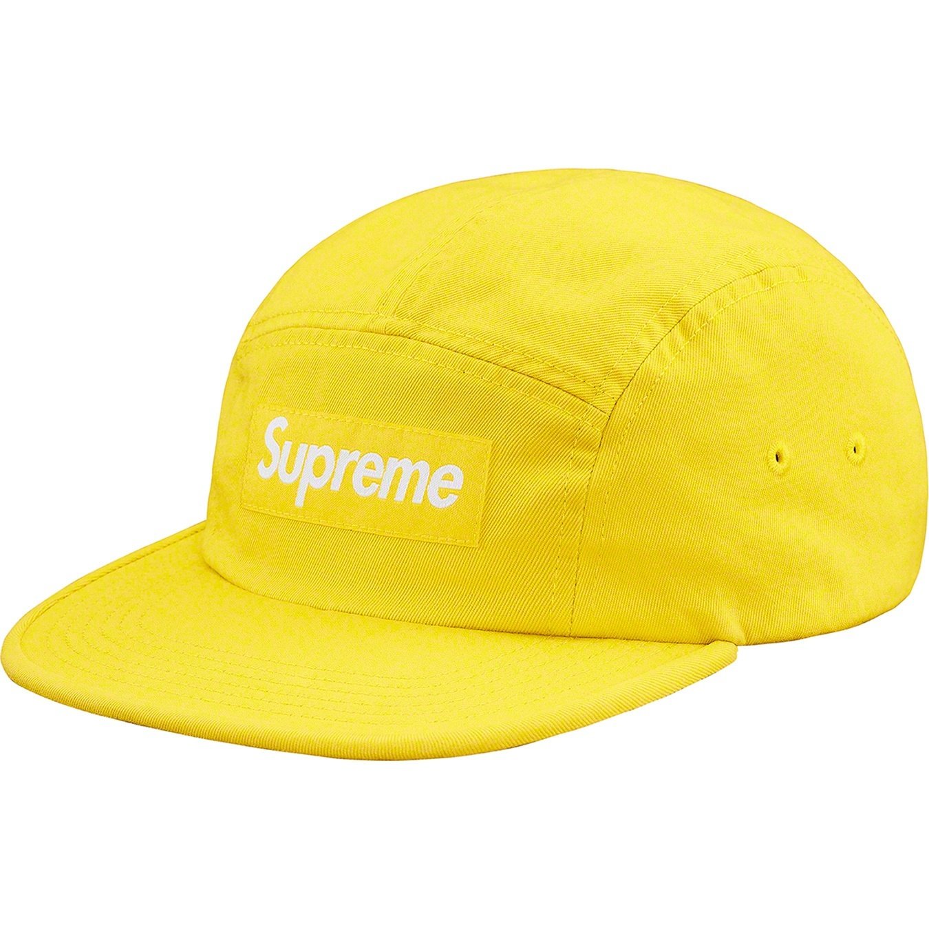 Supreme Washed Chino Twill Camp Cap (SS19) - Yellow - $48