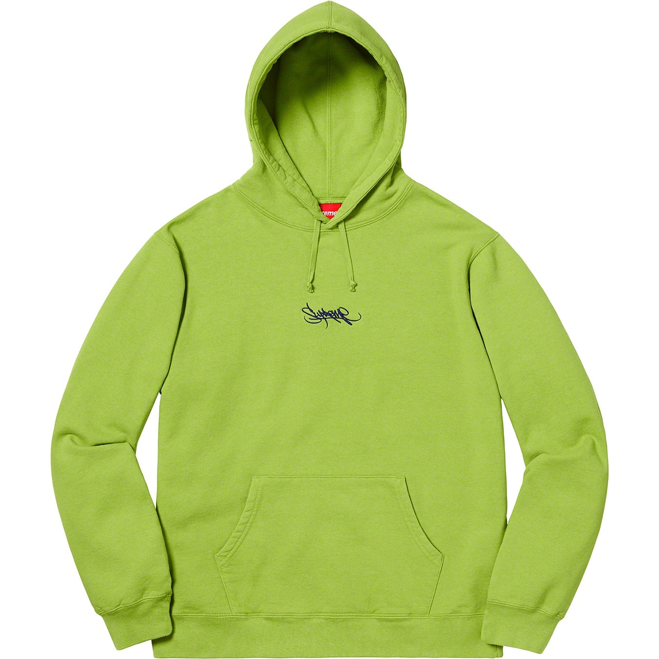 Supreme Tag Logo Hooded Sweatshirt (SS19) - Lime - $148