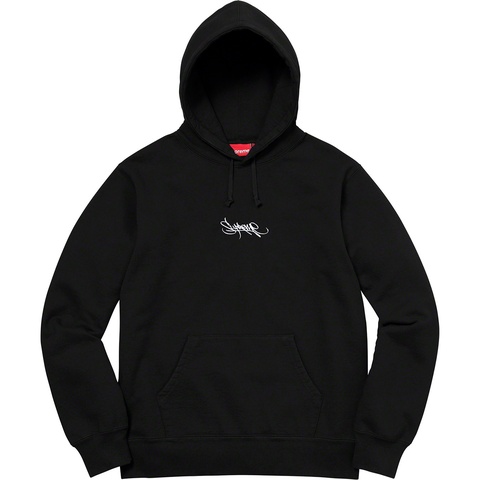 Supreme Tag Logo Hooded Sweatshirt - Black
