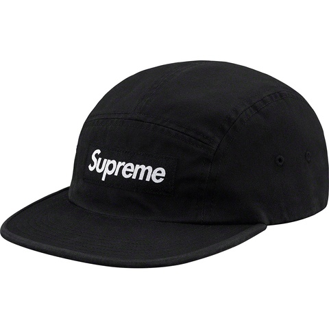 Supreme Washed Chino Twill Camp Cap - Black