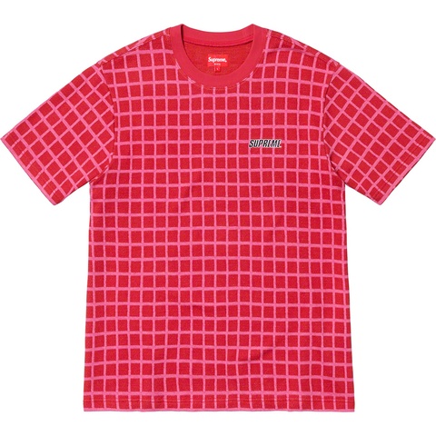 Supreme Grid Jacquard S/S Top - Red