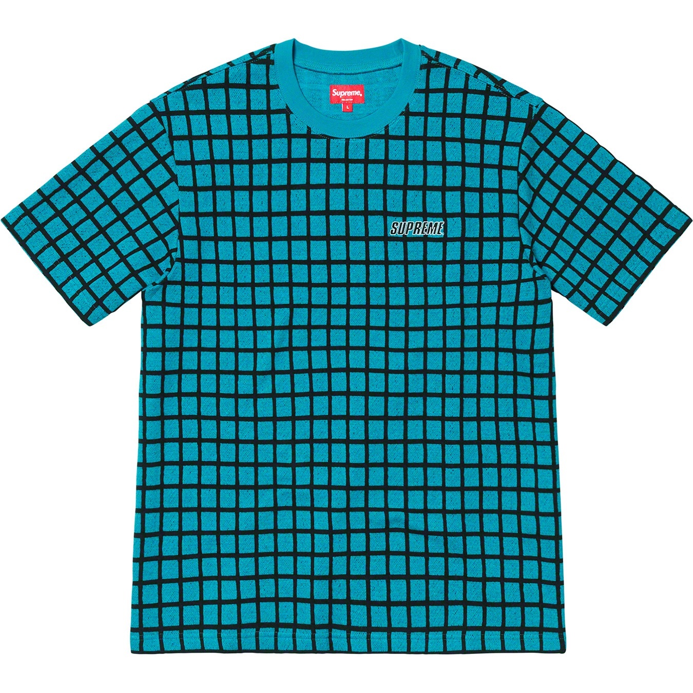Supreme Grid Jacquard S S Top (SS19) - Blue - $88
