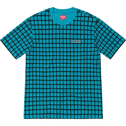 Supreme Grid Jacquard S/S Top - Blue
