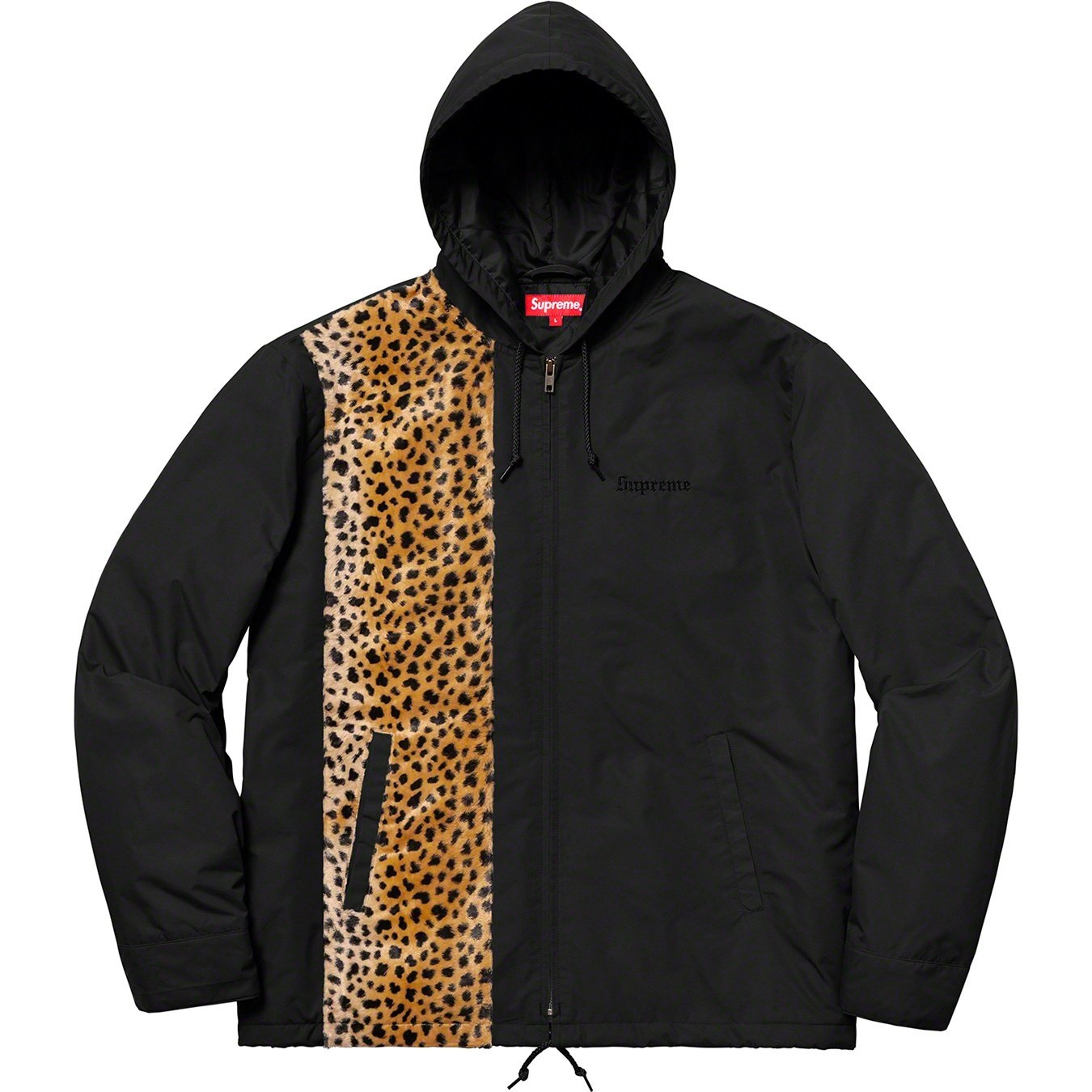 Supreme Cheetah Hooded Station Jacket (SS19) - Black - $198
