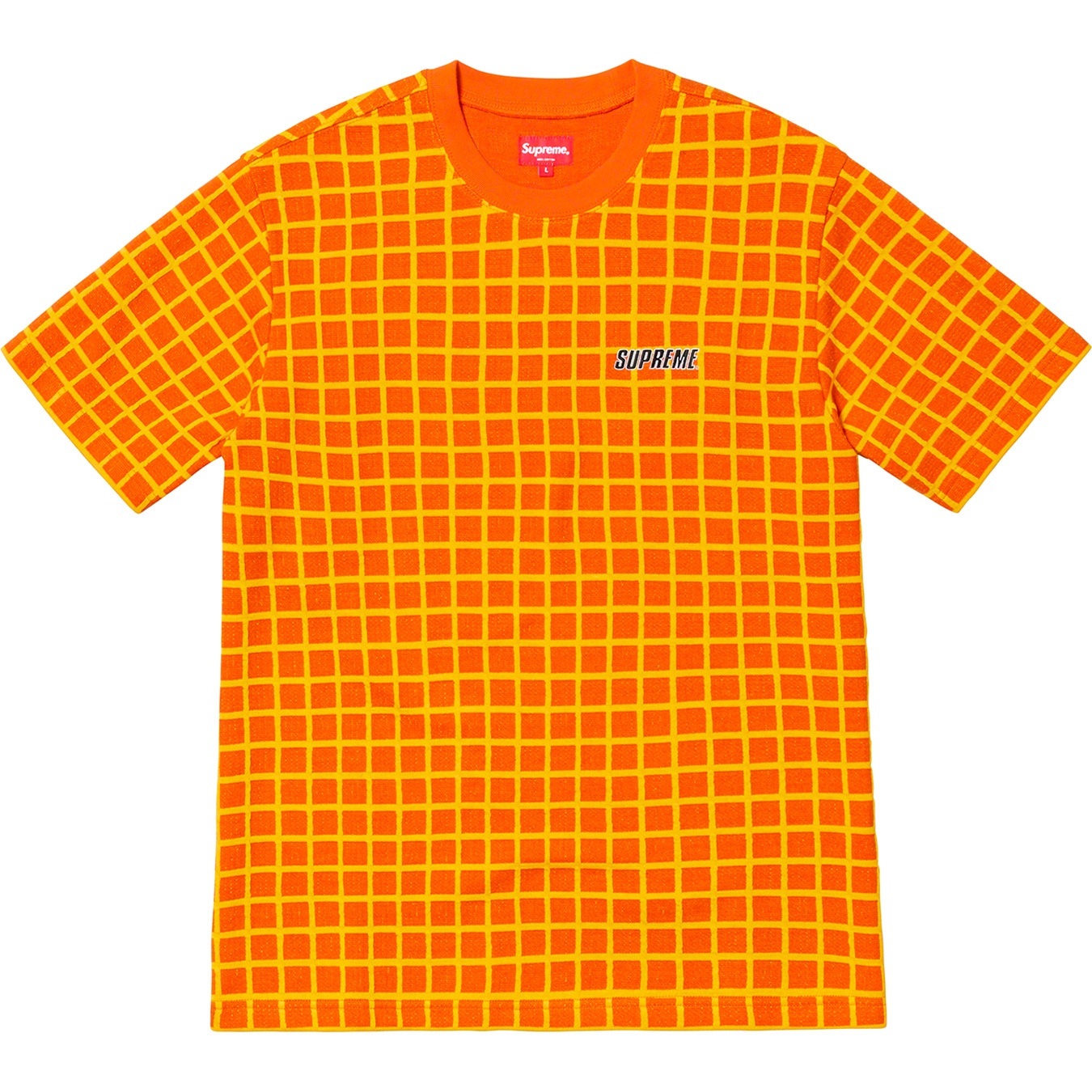 Supreme Grid Jacquard S S Top (SS19) - Orange - $88