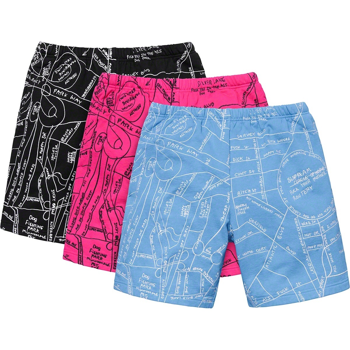 Supreme Gonz Embroidered Map Sweatshort (spring/summer 2019) - $168.00