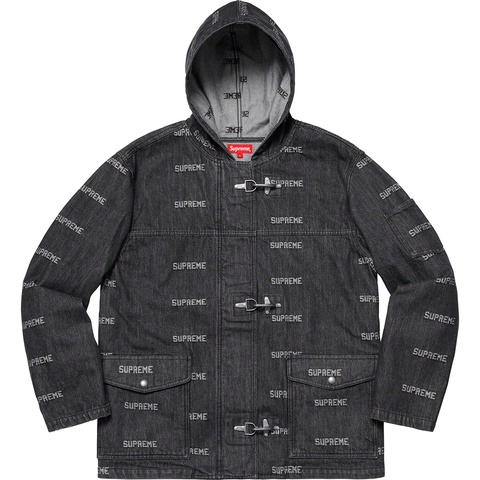 Supreme Logo Denim Turnout Jacket - Black