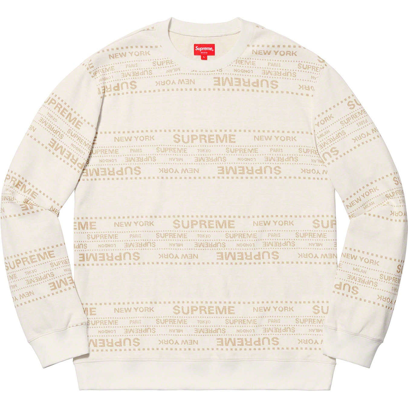 Supreme Metallic Jacquard Crewneck (SS19) - White - $118