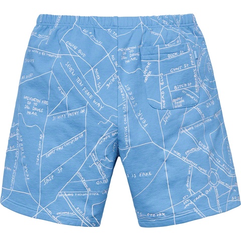 Supreme Gonz Embroidered Map Sweatshort - Columbia Blue