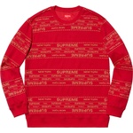 Supreme Metallic Jacquard Crewneck (SS19) - Red