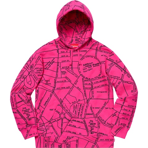 Gonz Embroidered Map Hooded Sweatshirt - Supreme