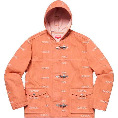 Supreme Logo Denim Turnout Jacket - Orange