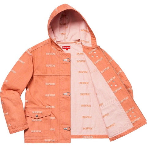 Supreme Logo Denim Turnout Jacket - Orange