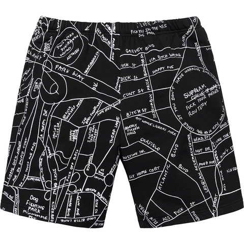 Supreme Gonz Embroidered Map Sweatshort - Black