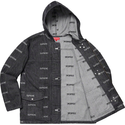 Supreme Logo Denim Turnout Jacket - Black