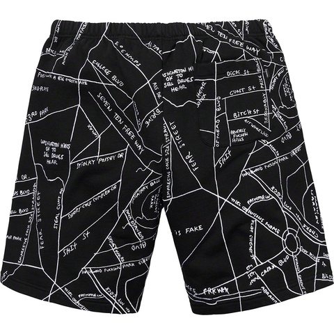 Supreme Gonz Embroidered Map Sweatshort - Black