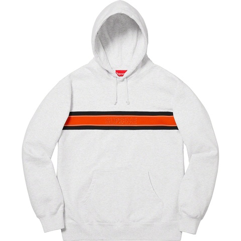 Supreme Chest Stripe Logo Hooded Sweatshirt - Ash Grey