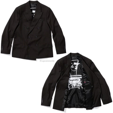 Supreme Supreme®/Jean Paul Gaultier® Pinstripe Double Breasted Blazer - $498.00
