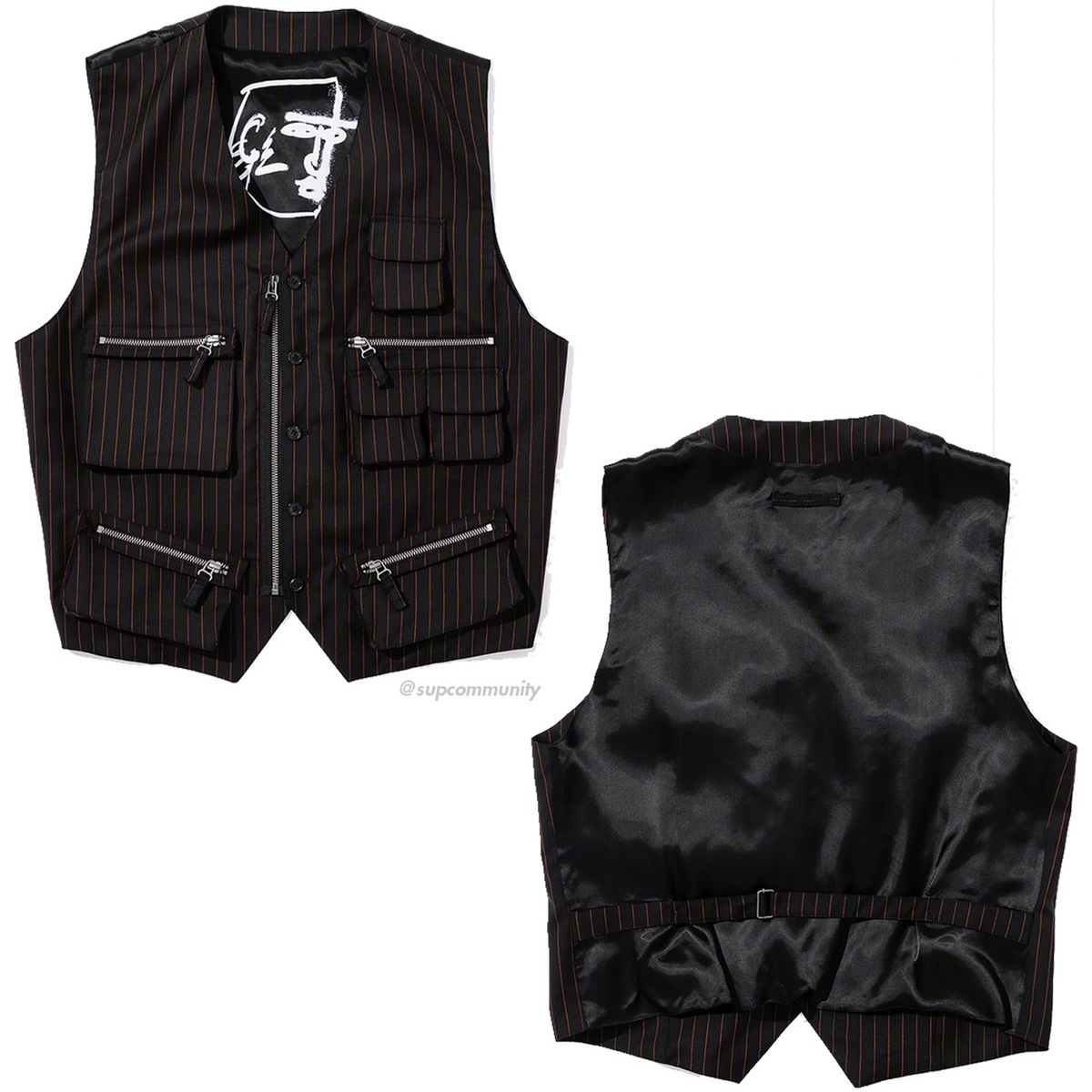 Supreme Supreme®/Jean Paul Gaultier® Pinstripe Cargo Suit Vest (spring/summer 2019) - $388.00