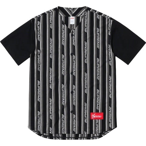 Supreme Jacquard Logo Baseball Jersey - Black