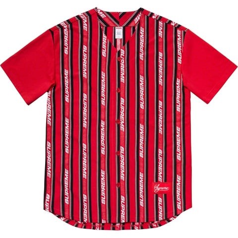 Supreme Jacquard Logo Baseball Jersey - Red