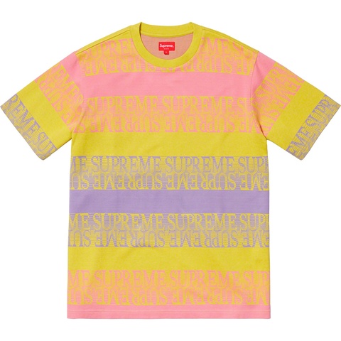 Supreme Text Stripe Jacquard S/S Top - Yellow
