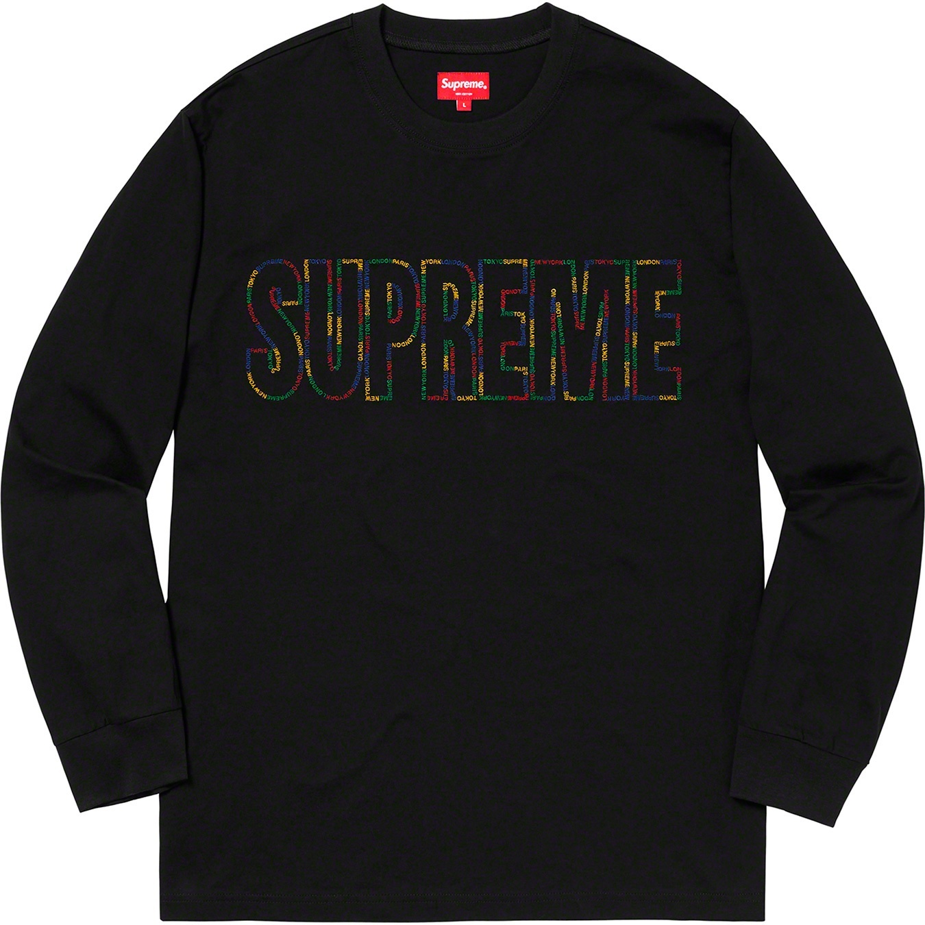 Supreme International L S Tee (SS19) - Black - $98