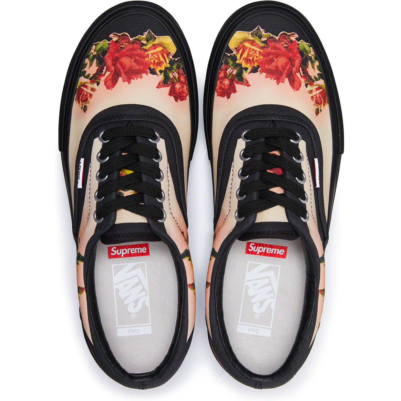 Supreme Supreme Vans Jean Paul Gaultier Floral Print Era Pro (SS19) - Black - $108